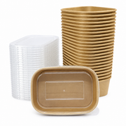 Contenedor Rectangular Janchi Kraft Ecofriendly con Tapa 750 ml Paquete x 25 un.