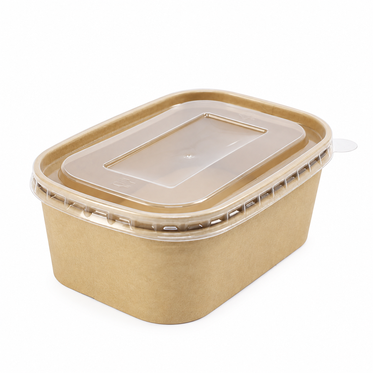 Contenedor Rectangular Janchi Kraft Ecofriendly con Tapa 750 ml Paquete x 25 un.