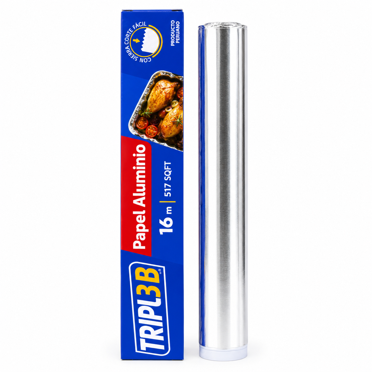 Papel Aluminio Triple B en Rollo 30 cm x 16 m