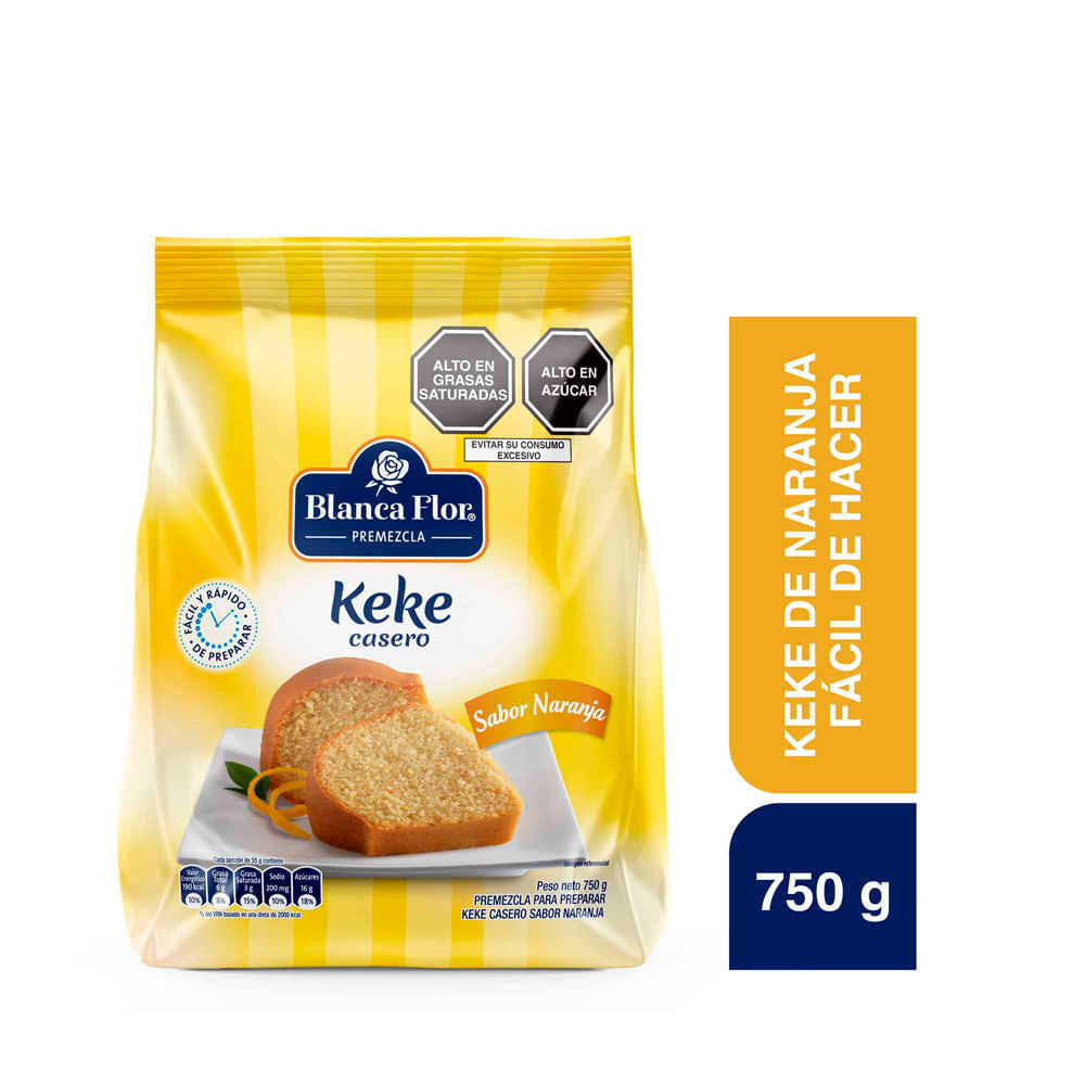 Premezcla Blanca Flor Keke Casero Sabor Naranja 750gr