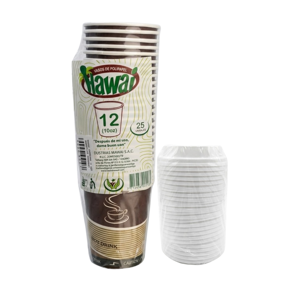 Vaso Polipapel Europea Hot Drink 10 oz con Tapa Paquete 25un.