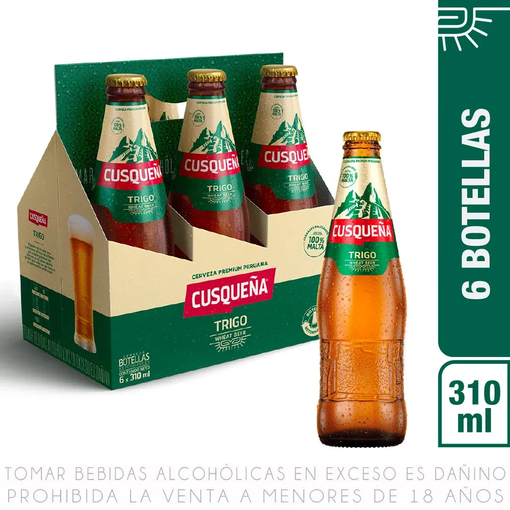 Cerveza Cusqueña Trigo Sixpack Botella 310ml