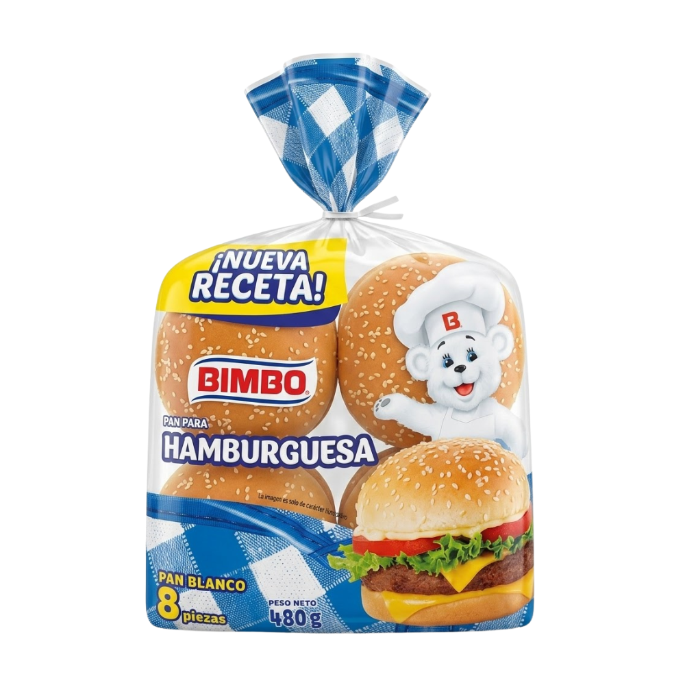 Pan Hamburguesa Bimbo 8un. Bolsa 425 gr