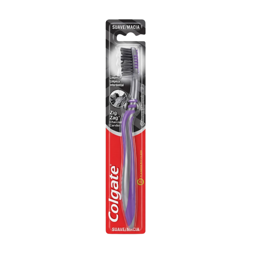 Cepillo de Dientes Colgate Zig Zag Carbón Suave