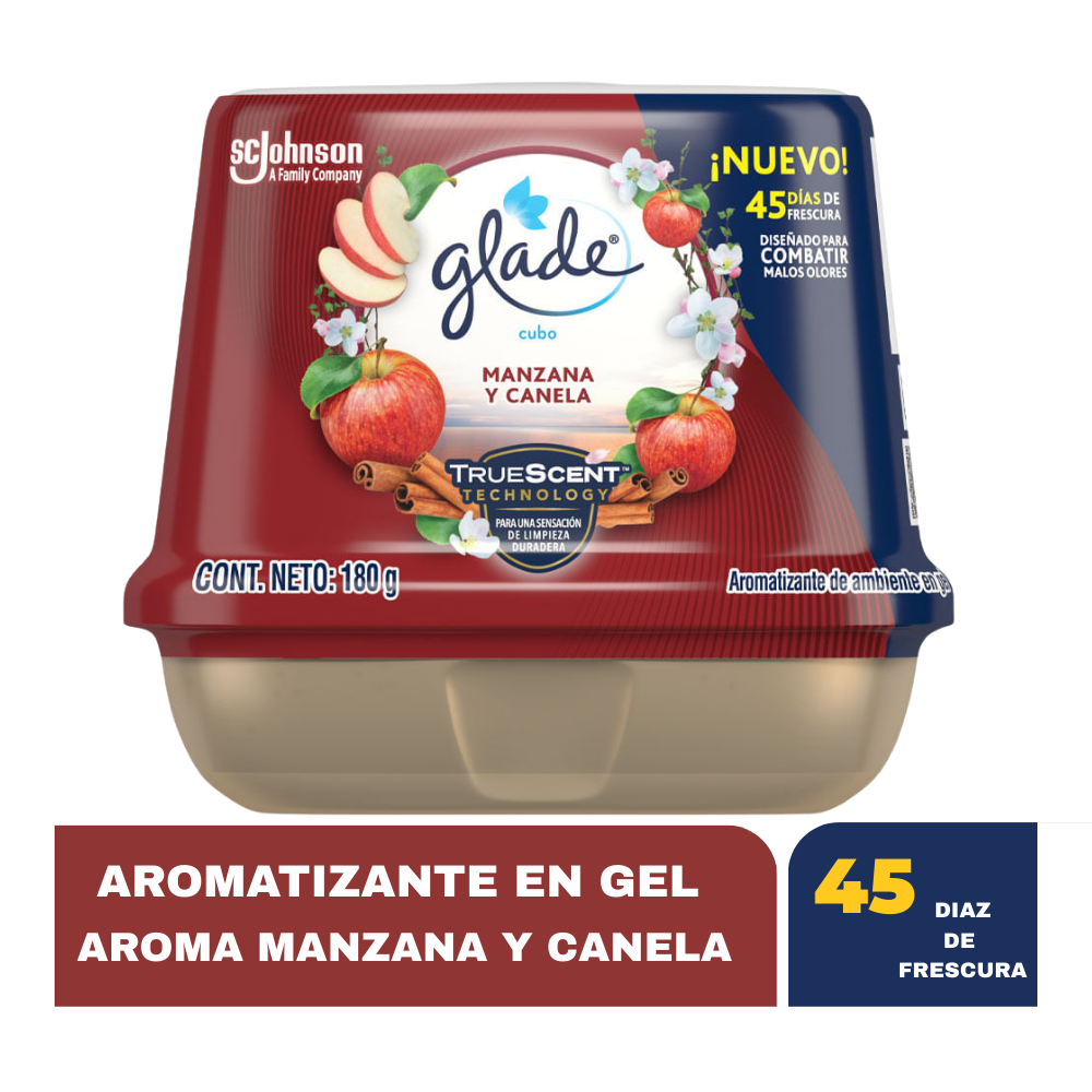Aromatizador en Gel Glade Manzana y Canela Cubo 180gr