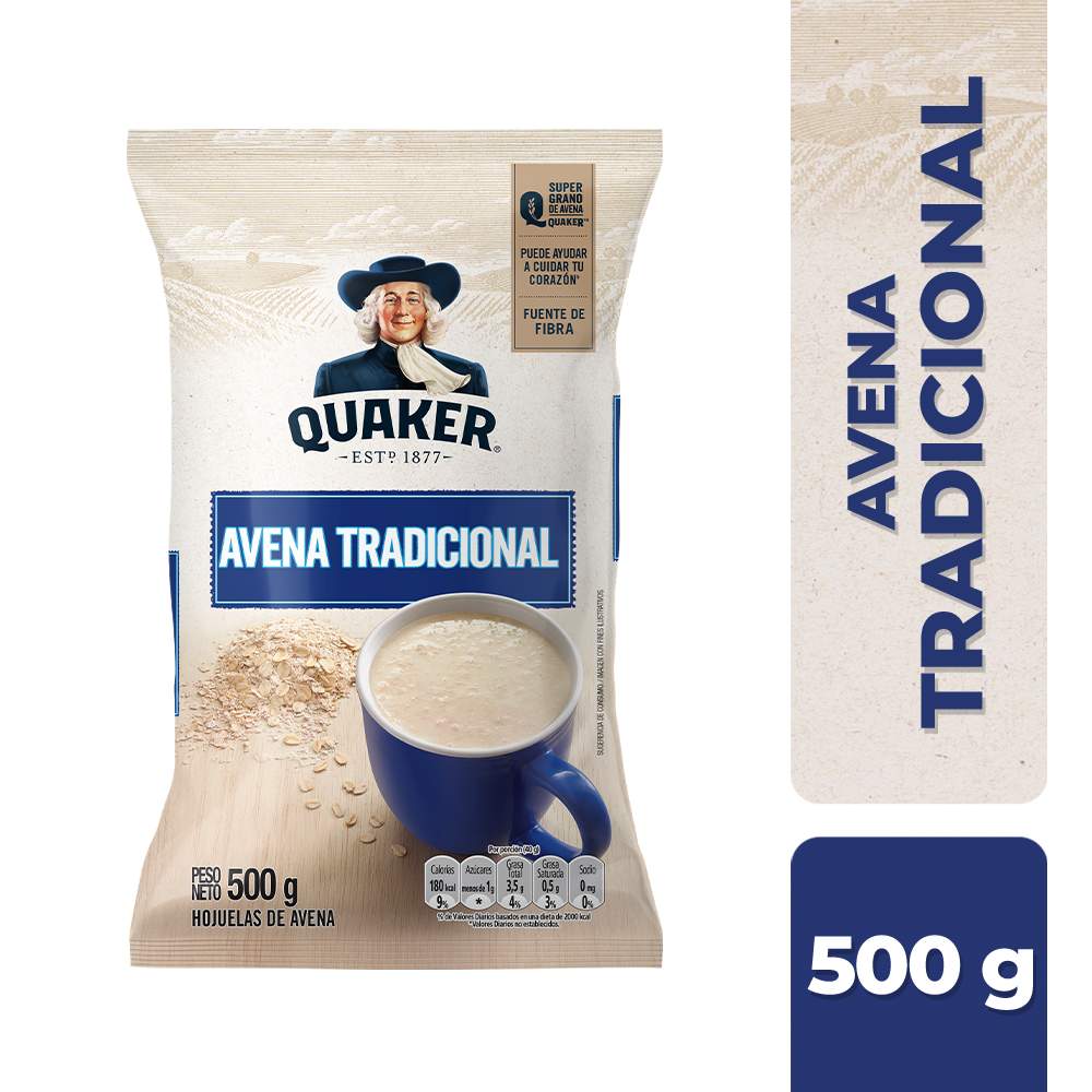 Avena Tradicional Quaker Bolsa 500gr