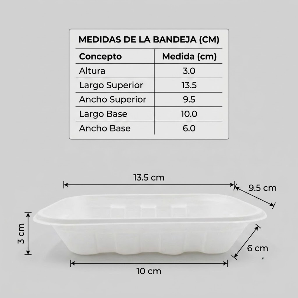 Bandeja Descartable Hawai Salchi 3R Transparente Paquete X 25un.