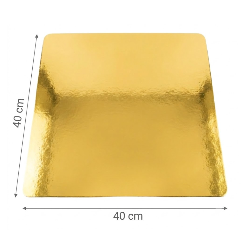 Base de Cartón para Repostería Dorado 40 X 40 cm