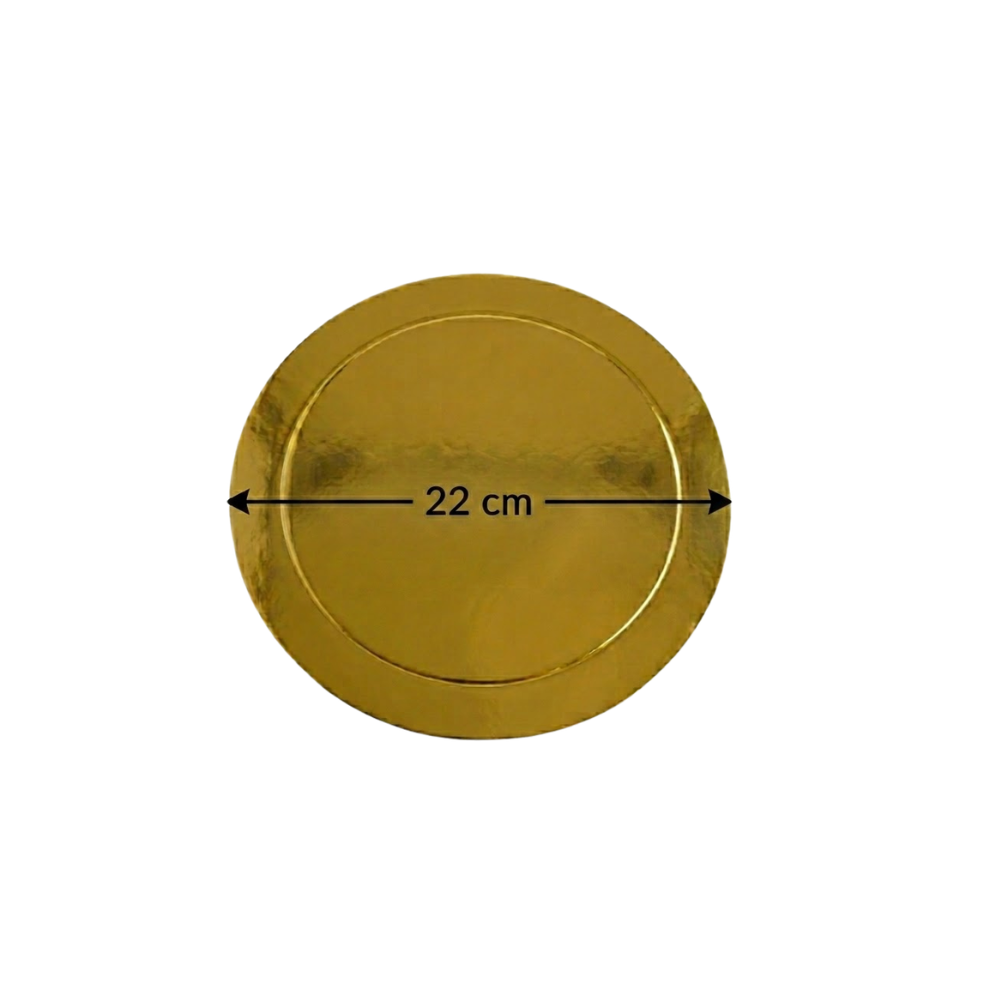 Base de Cartón para Repostería Dorado, Plata y Blanco 22cm