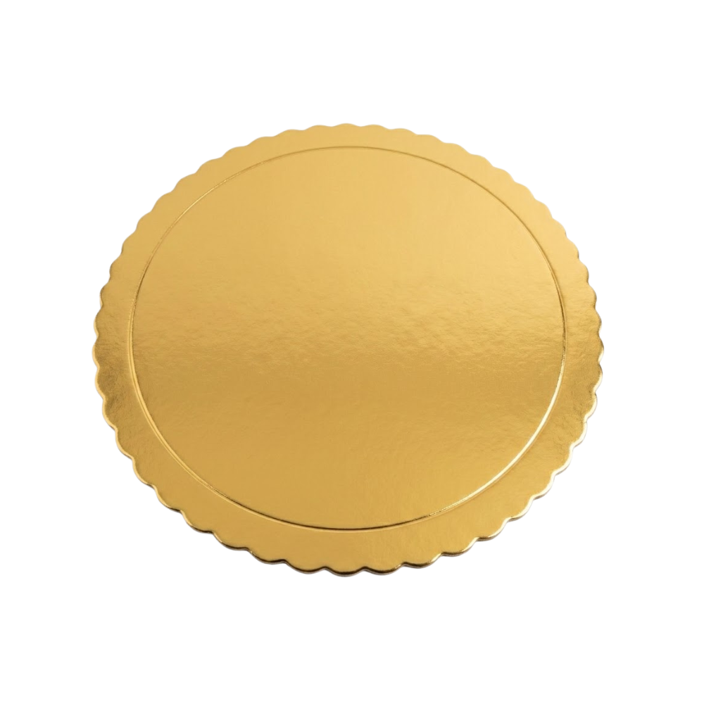 Base de Cartón para Repostería Dorado, Plata y Blanco 35cm
