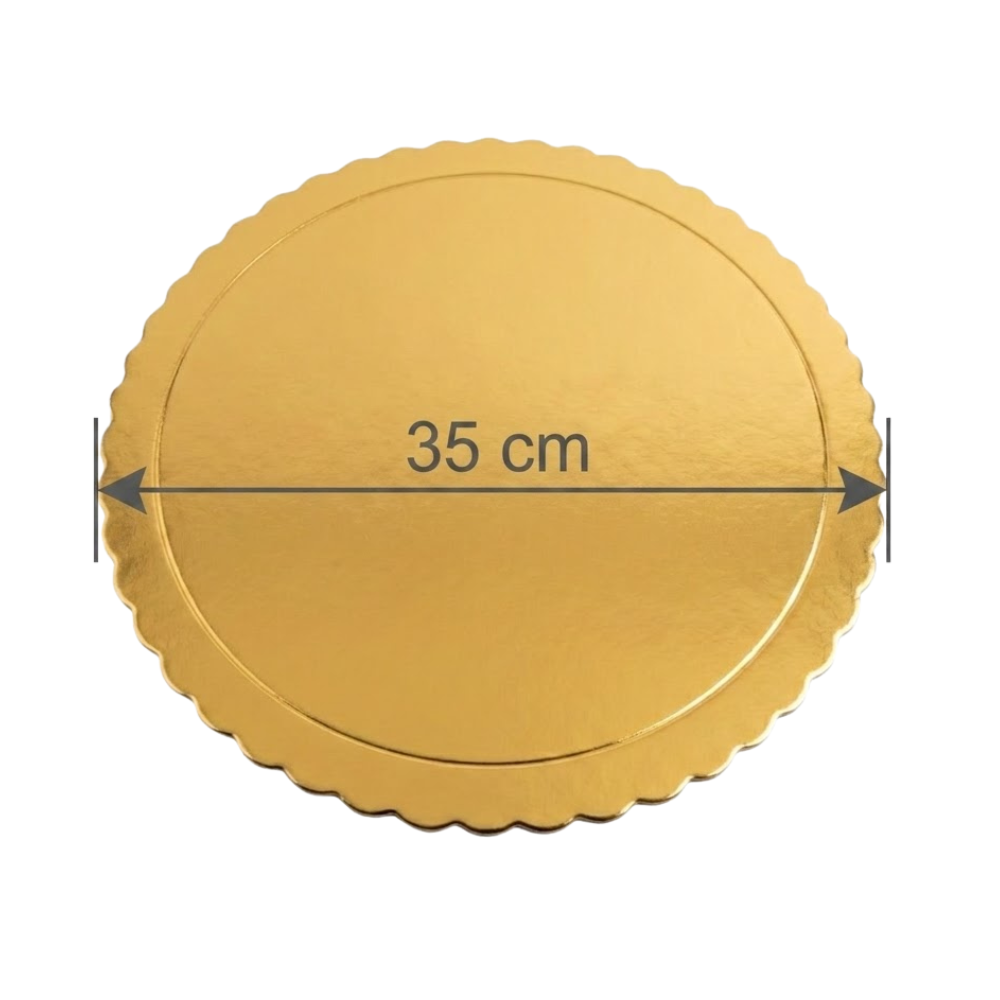 Base de Cartón para Repostería Dorado, Plata y Blanco 35cm