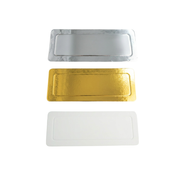 Base de Cartón para Repostería Dorado, Plata y Blanco Rectangular 12 x 30 cm