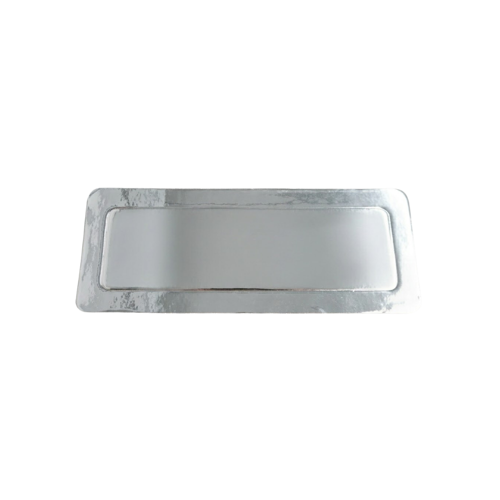 Base de Cartón para Repostería Dorado, Plata y Blanco Rectangular 12 x 30 cm