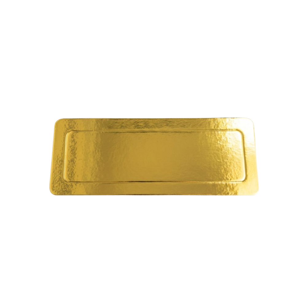 Base de Cartón para Repostería Dorado, Plata y Blanco Rectangular 12 x 30 cm