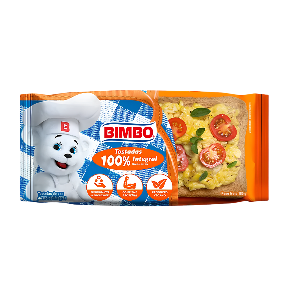 Bimbo Tostadas Integrales 180 gr Paquete 10un.
