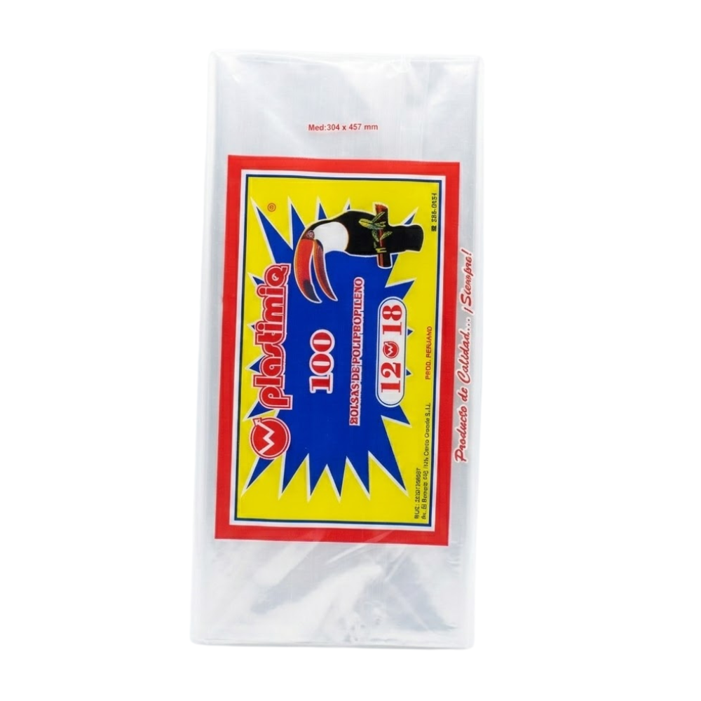 Bolsa Celofán Plastimiq 12 X 18 " Paquete 100un.
