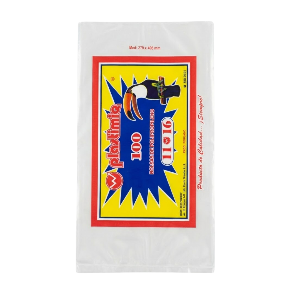 Bolsa Celofán Plastimiq 13 X 20 " Paquete 100un.