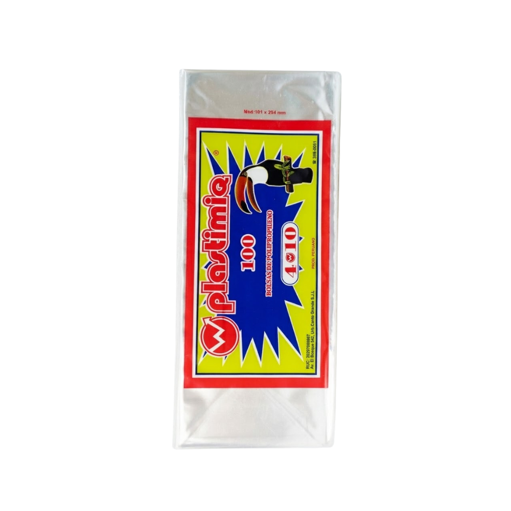 Bolsa Celofán Plastimiq 4 X 10 " Paquete 100un.