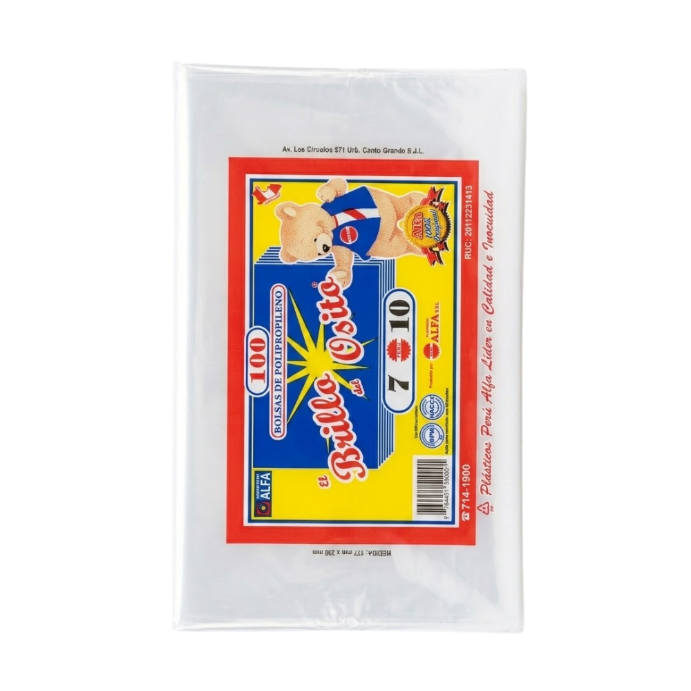 Bolsa Celofán Plastimiq 7 X 10 " Paquete 100un.