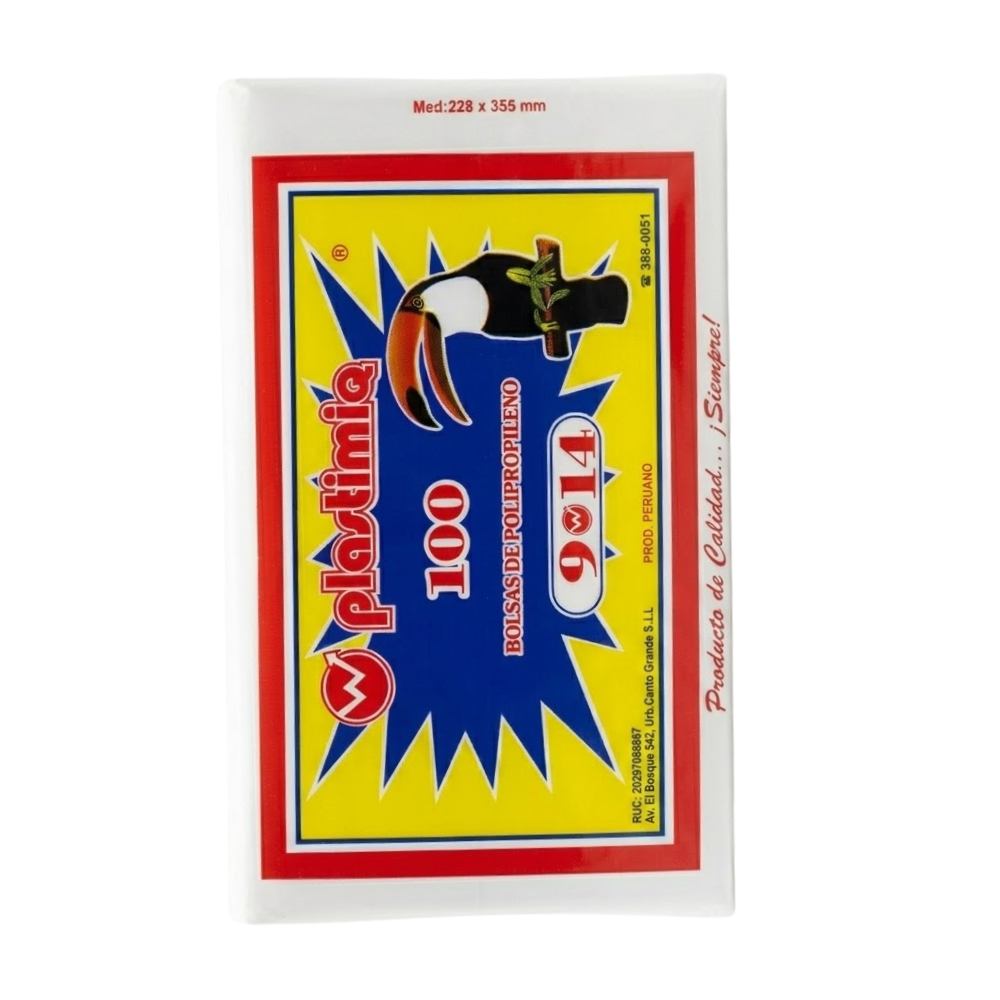 Bolsa Celofán Plastimiq 9 X 14 " Paquete 100un.