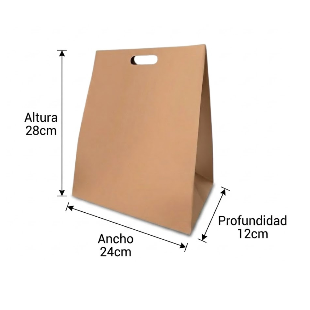 Bolsa De Papel Bk Kraft N°17 con Asa paquete x 25un.