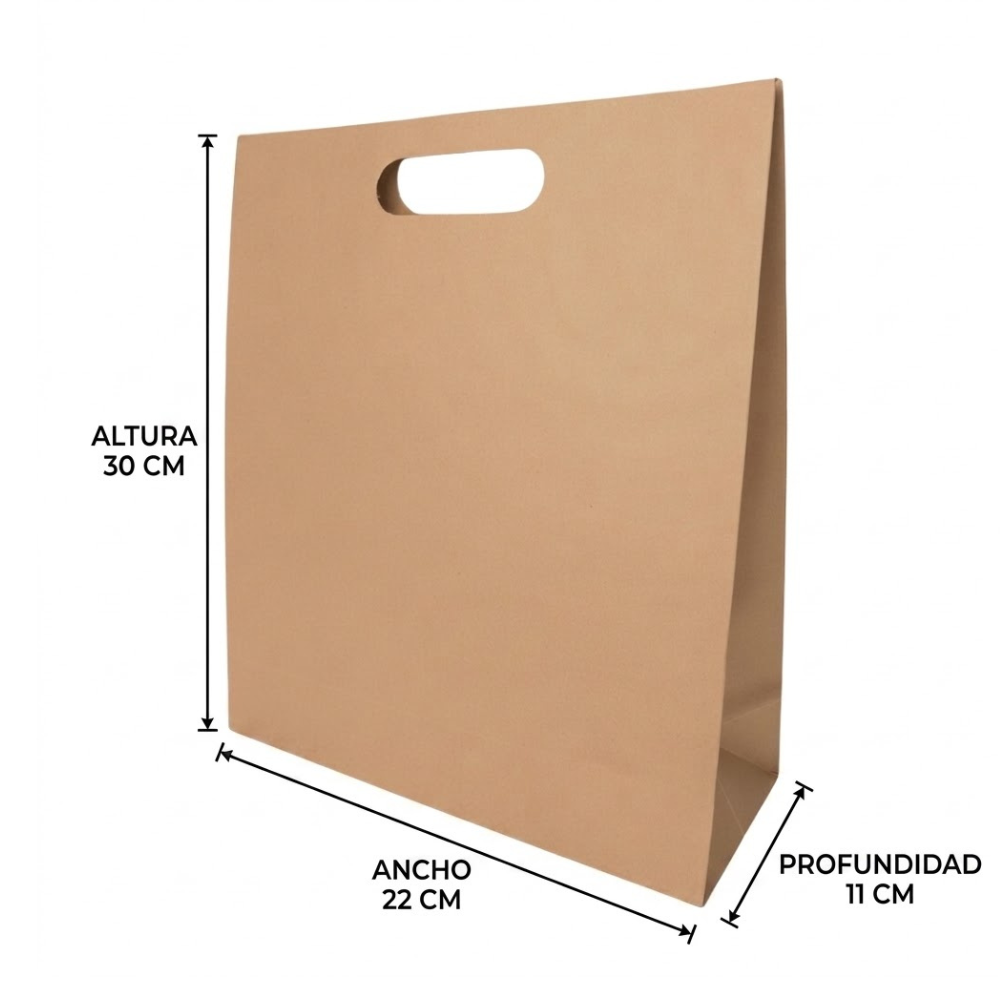 Bolsa De Papel Bk Kraft N°19 con Asa paquete x 25un.