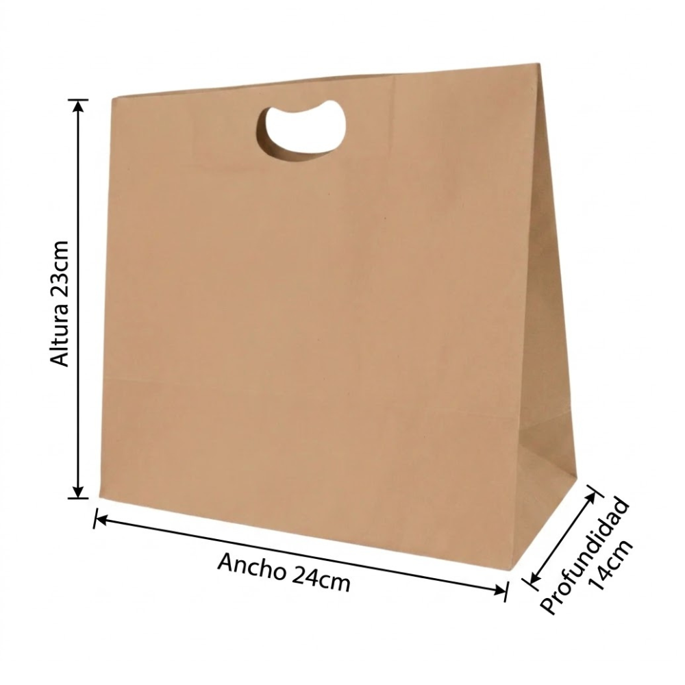 Bolsa De Papel Bk Kraft N°37 con Asa paquete x 25un.