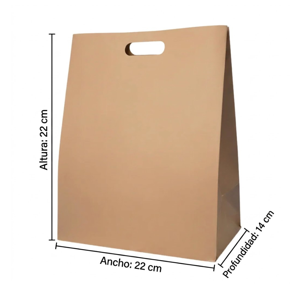 Bolsa De Papel Bk Kraft N°61 con Asa paquete x 25un.