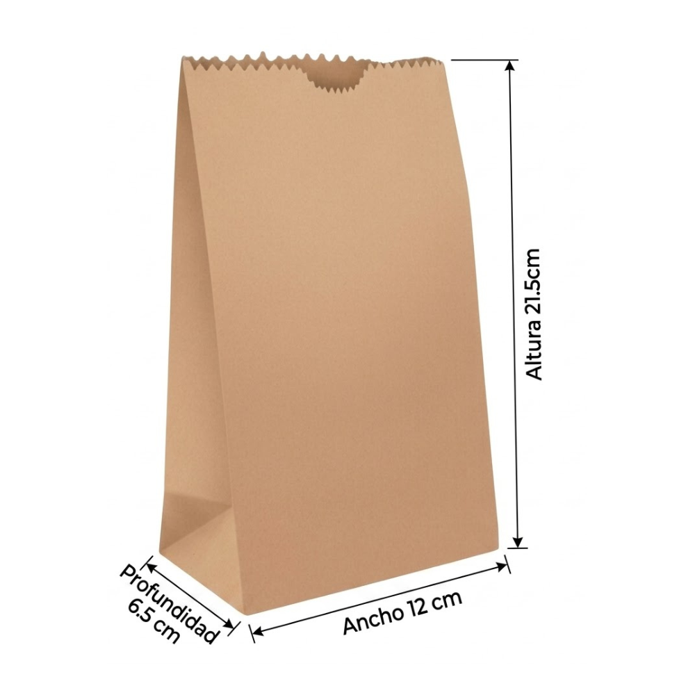 Bolsa De Papel Kraft N°3 Paquete x 50un.