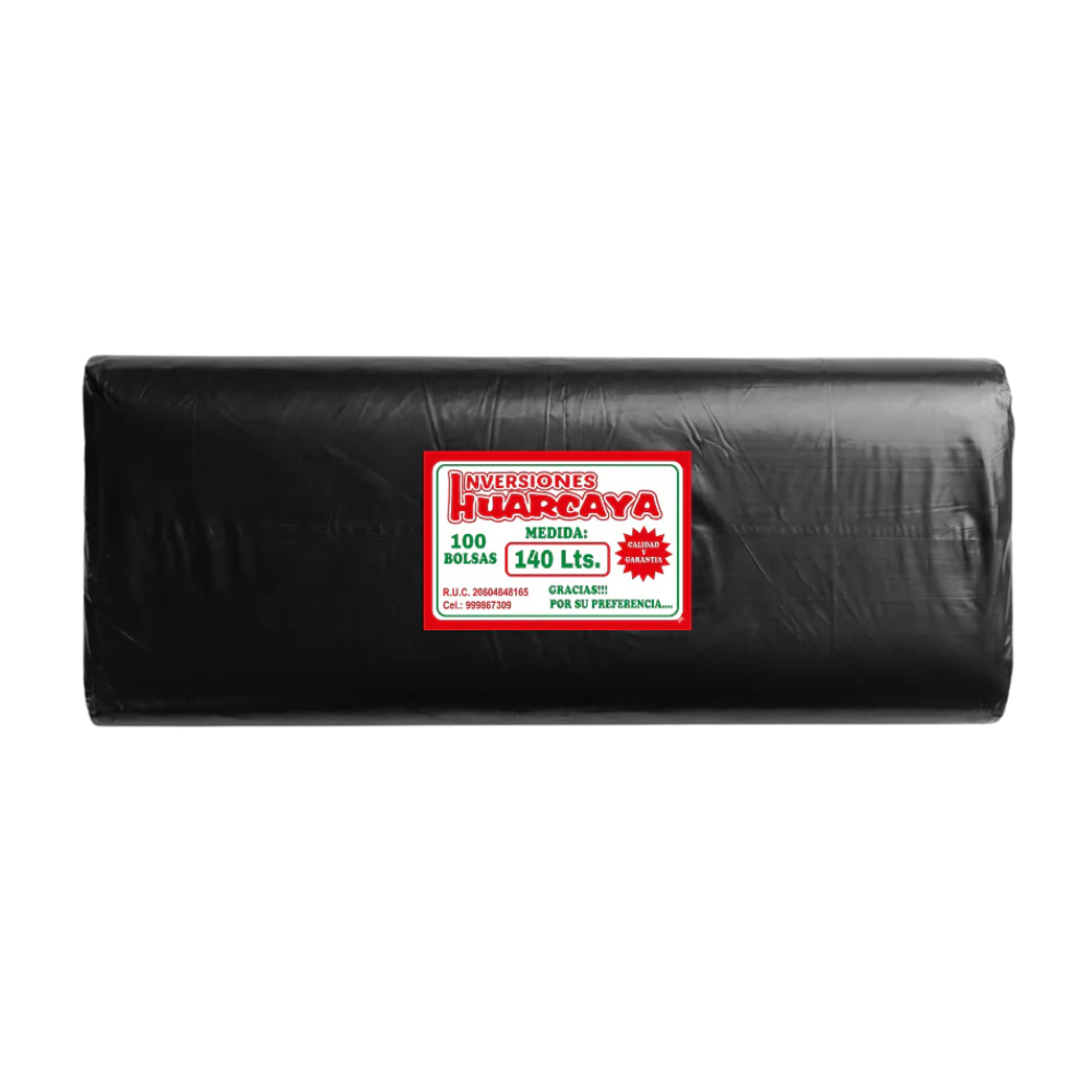 Bolsa Plástica para Basura Huarcaya 140lt Paquete 100un.