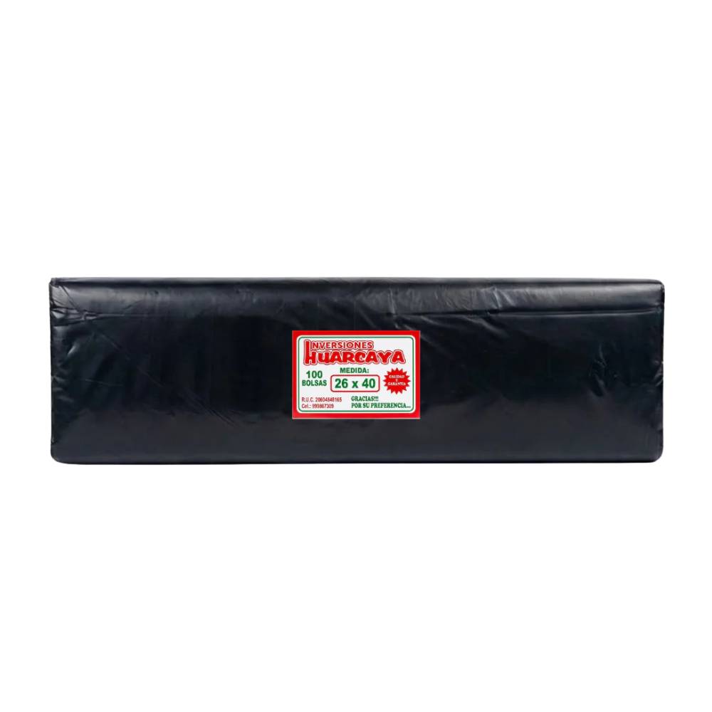 Bolsa Plástica para Basura Huarcaya 26x40 " Paquete 100un.