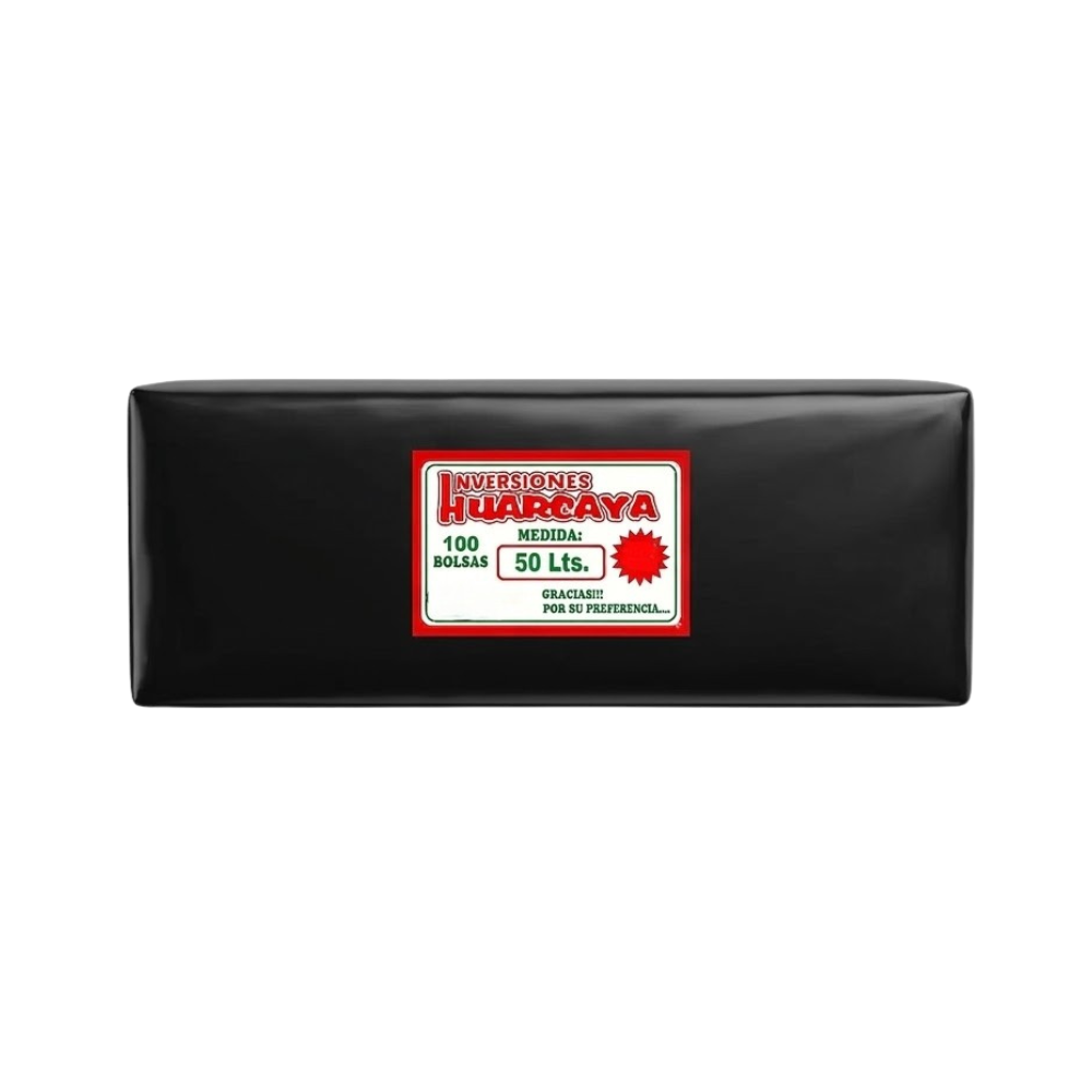 Bolsa Plástica para Basura Huarcaya 50lt Paquete 100un.