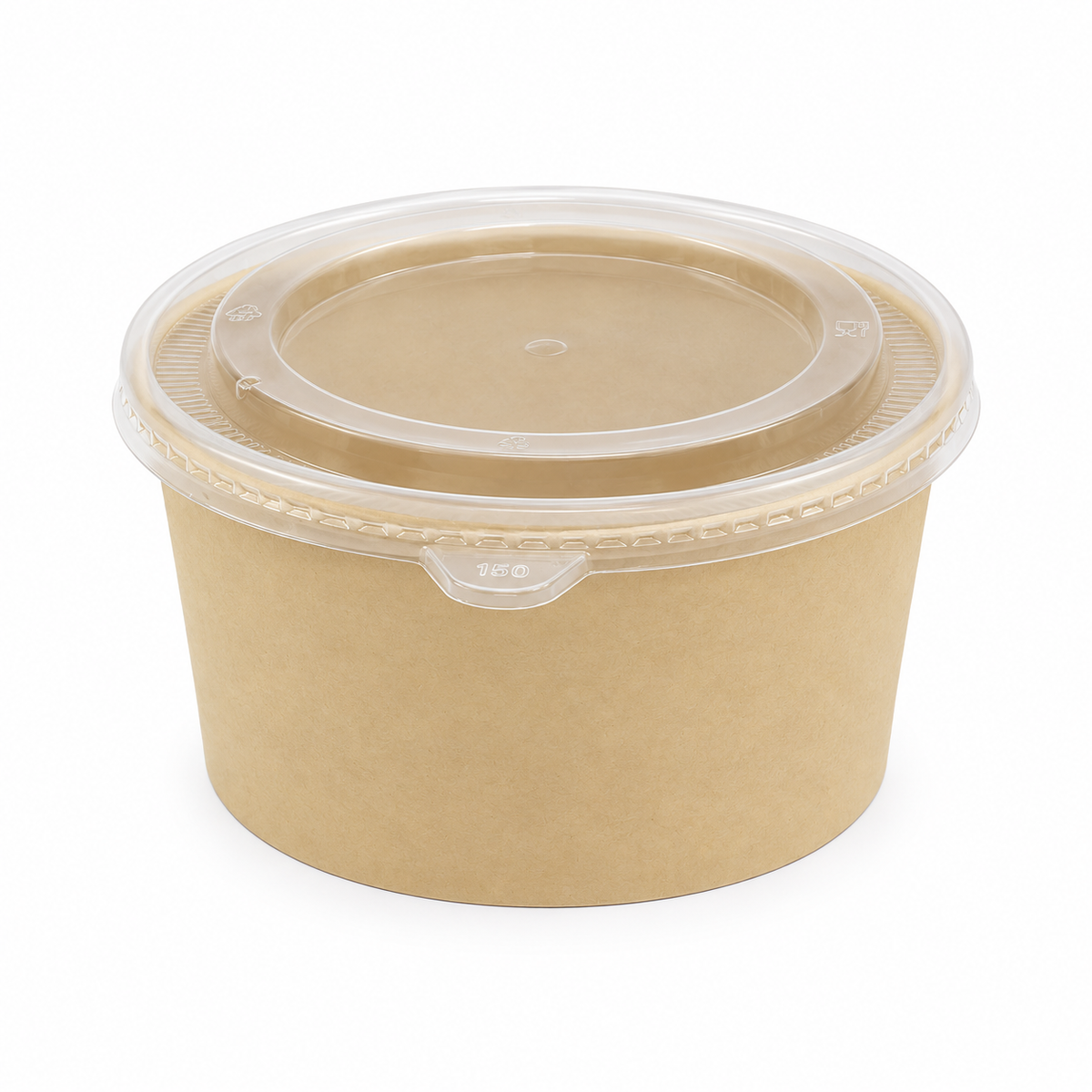 Bowl Fibra de Bambú 1Lt con Tapa Pet Paquete x 25 un.