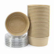 Bowl Fibra de Bambú 750 ml con Tapa Pet Paquete x 25 un.