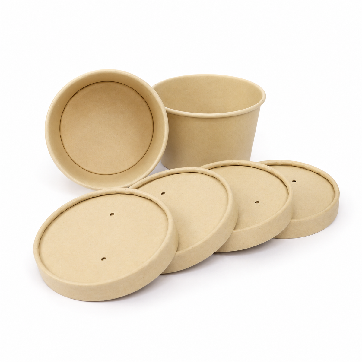 Bowl Fibra de Bambú 8 oz con Tapa Paquete x 25 un.