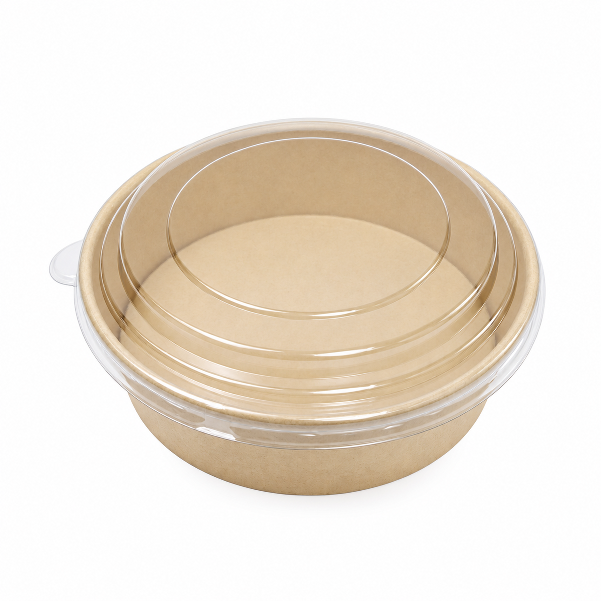 Bowl Fibra de Bambú Janchi 500 ml con Tapa Pet Paquete x 25 un.