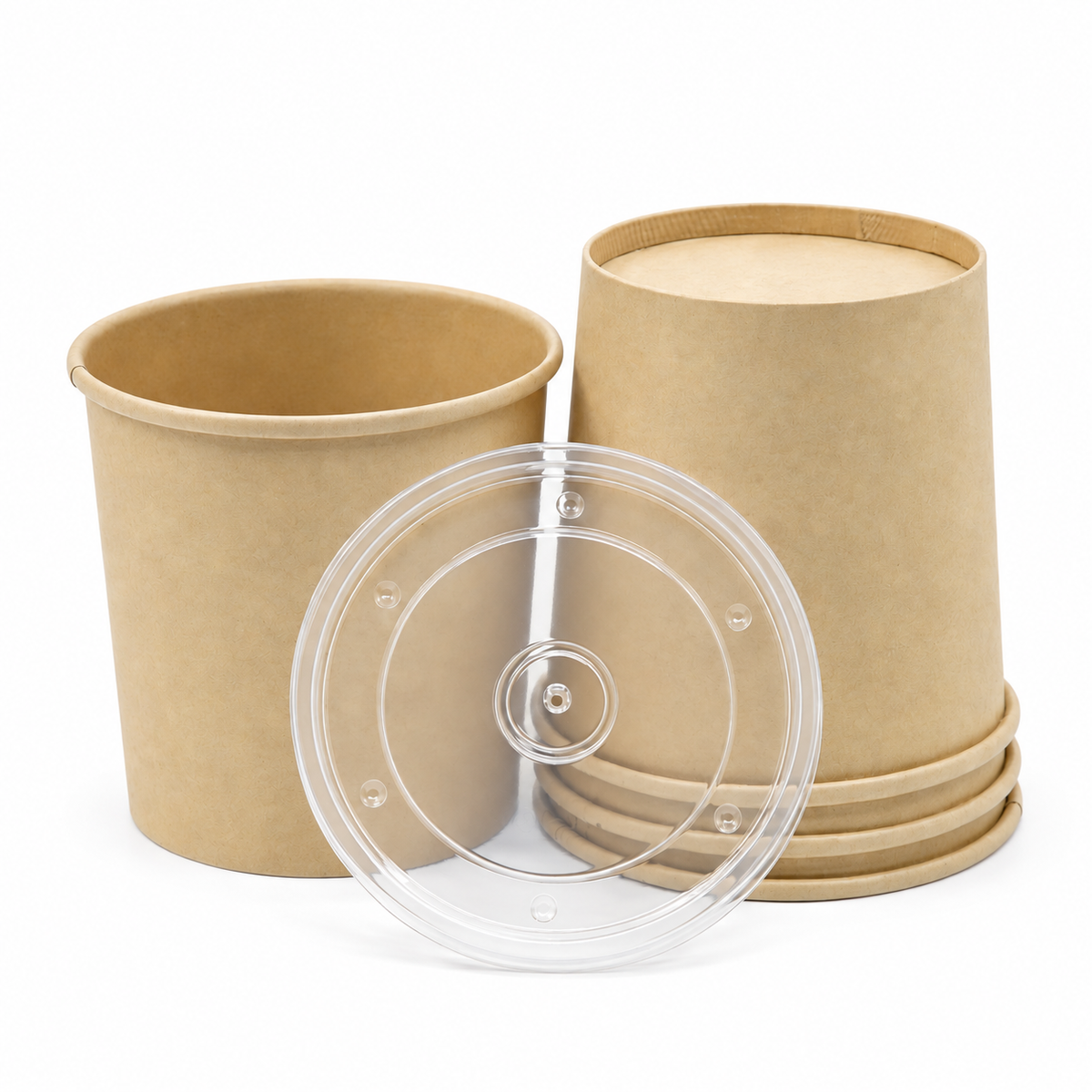 Bowl Fibra de Bambú Kraft 16 oz con Tapa Pet Paquete x 25 un.