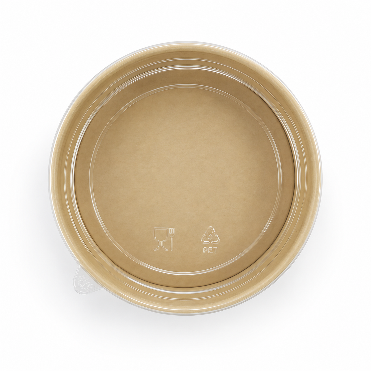 Bowl Fibra de Bambú 1550Lt con Tapa Pet Paquete x 25 un.