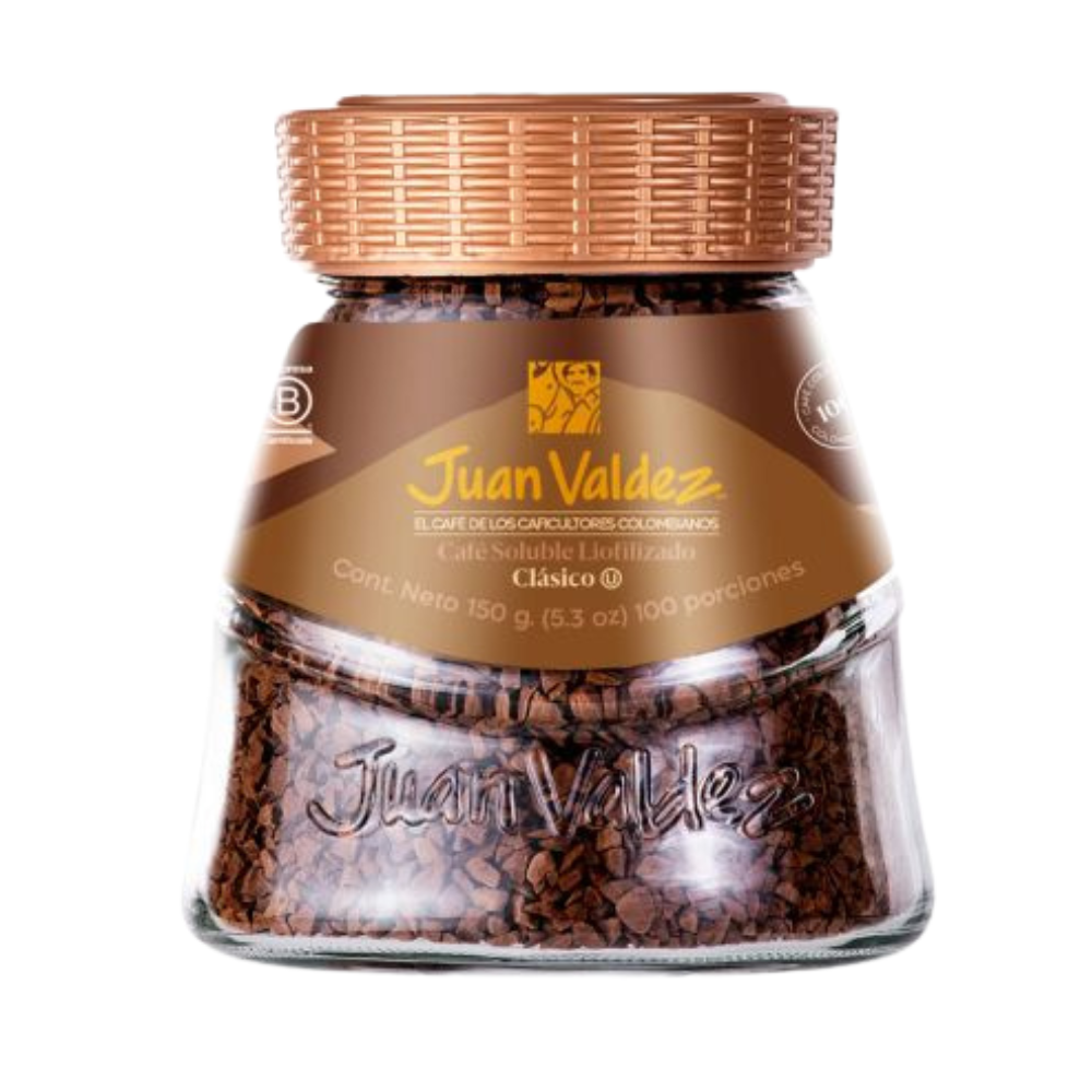 Café Juan Valdez Clásico Liofilizado Frasco 150gr