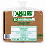 Caja Mediana para Hamburguesa Darnel Naturals Paquete de 50 un.