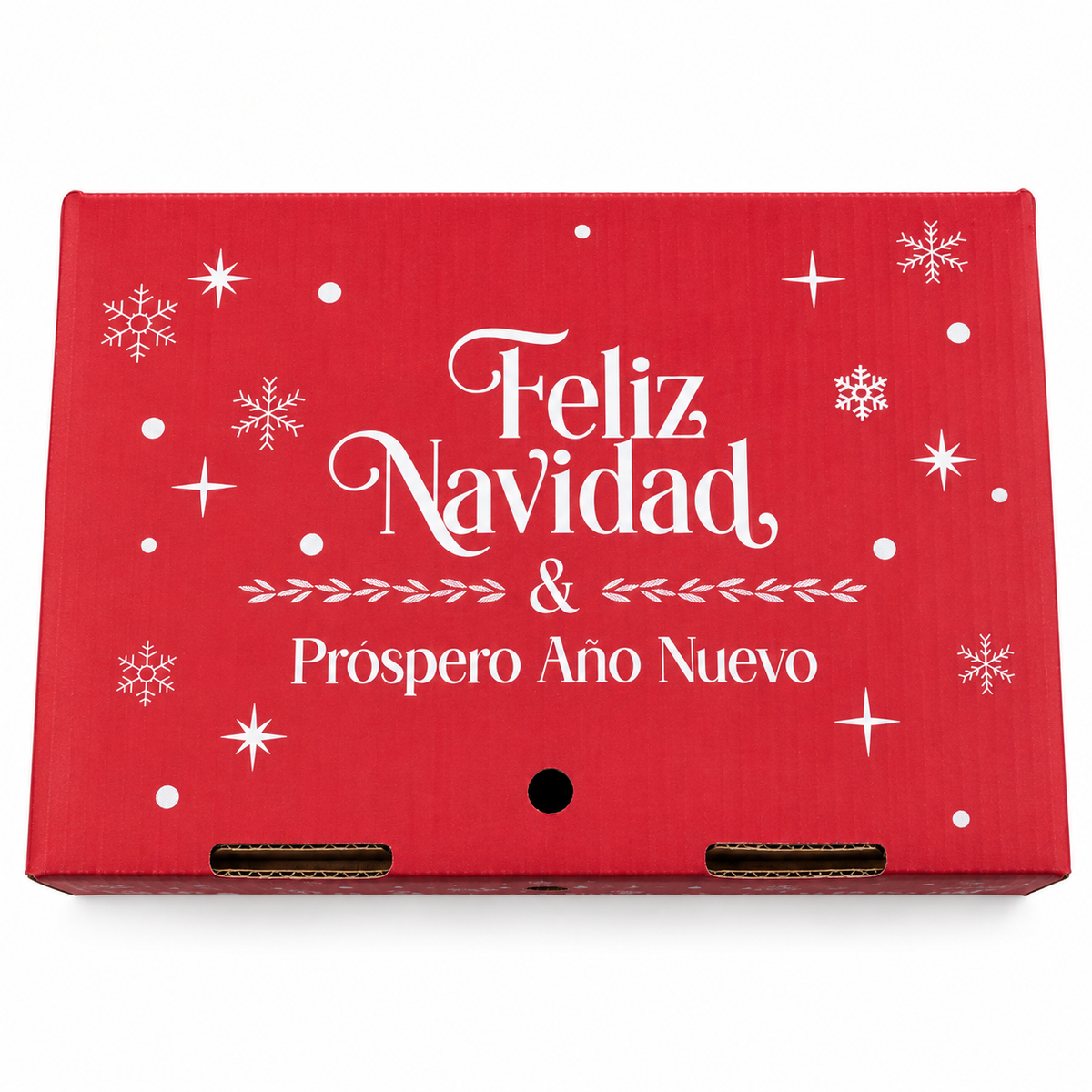 Caja Navideña Con Diseño Verde y Rojo Ho! Ho!