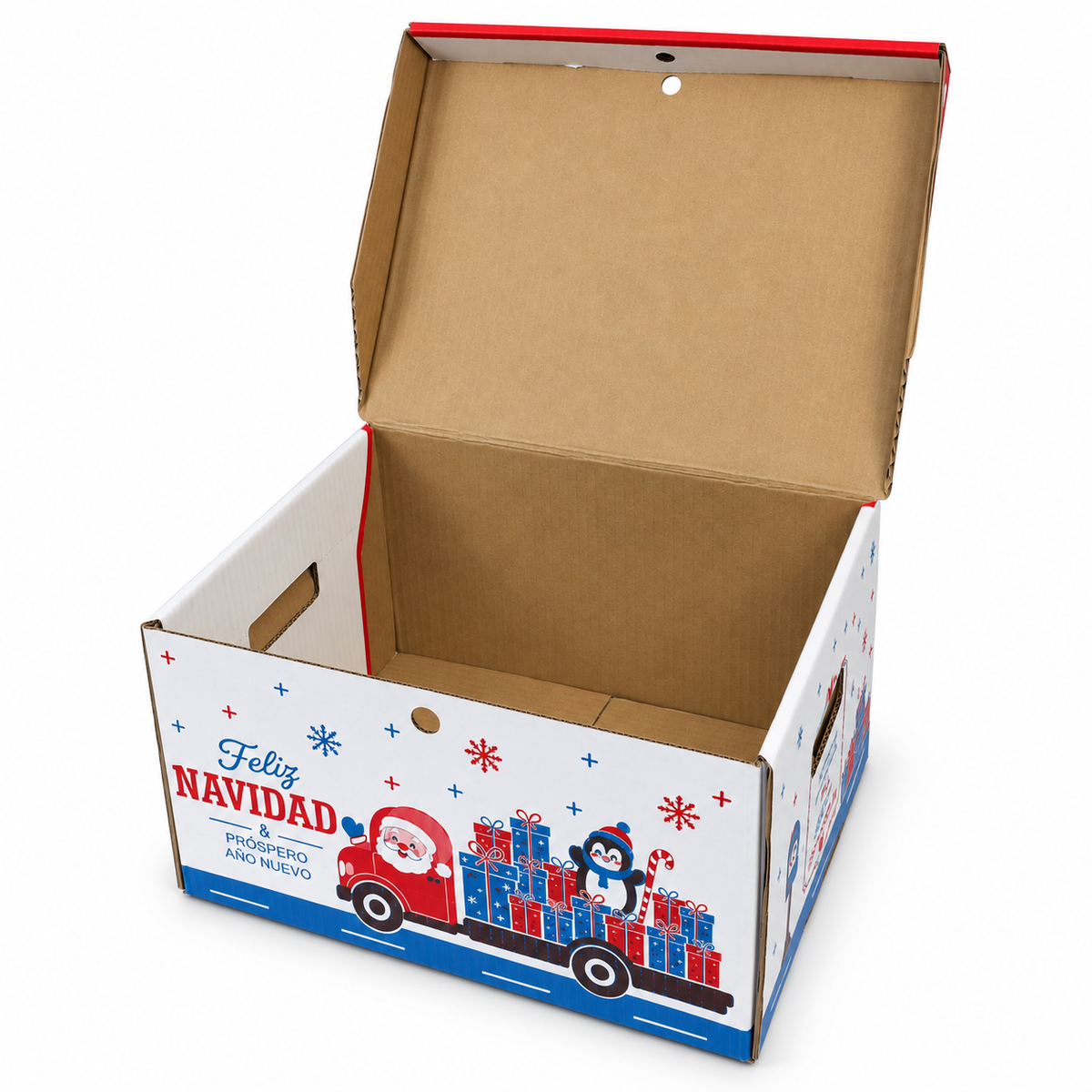 Caja Navideña con Diseño Detalle Especial Rojo y Azul