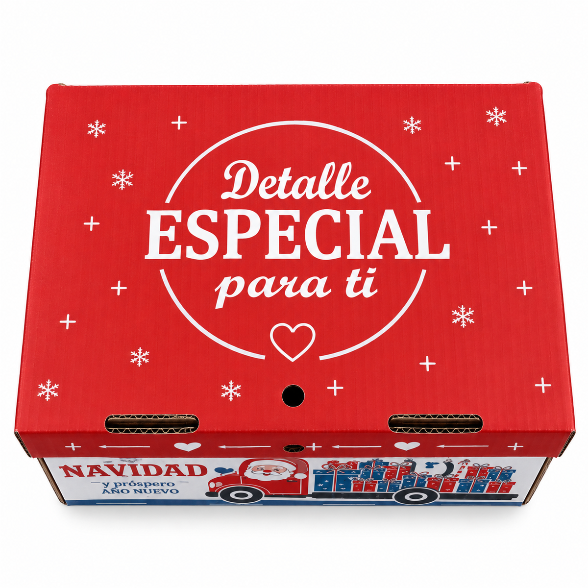 Caja Navideña con Diseño Detalle Especial Rojo y Azul