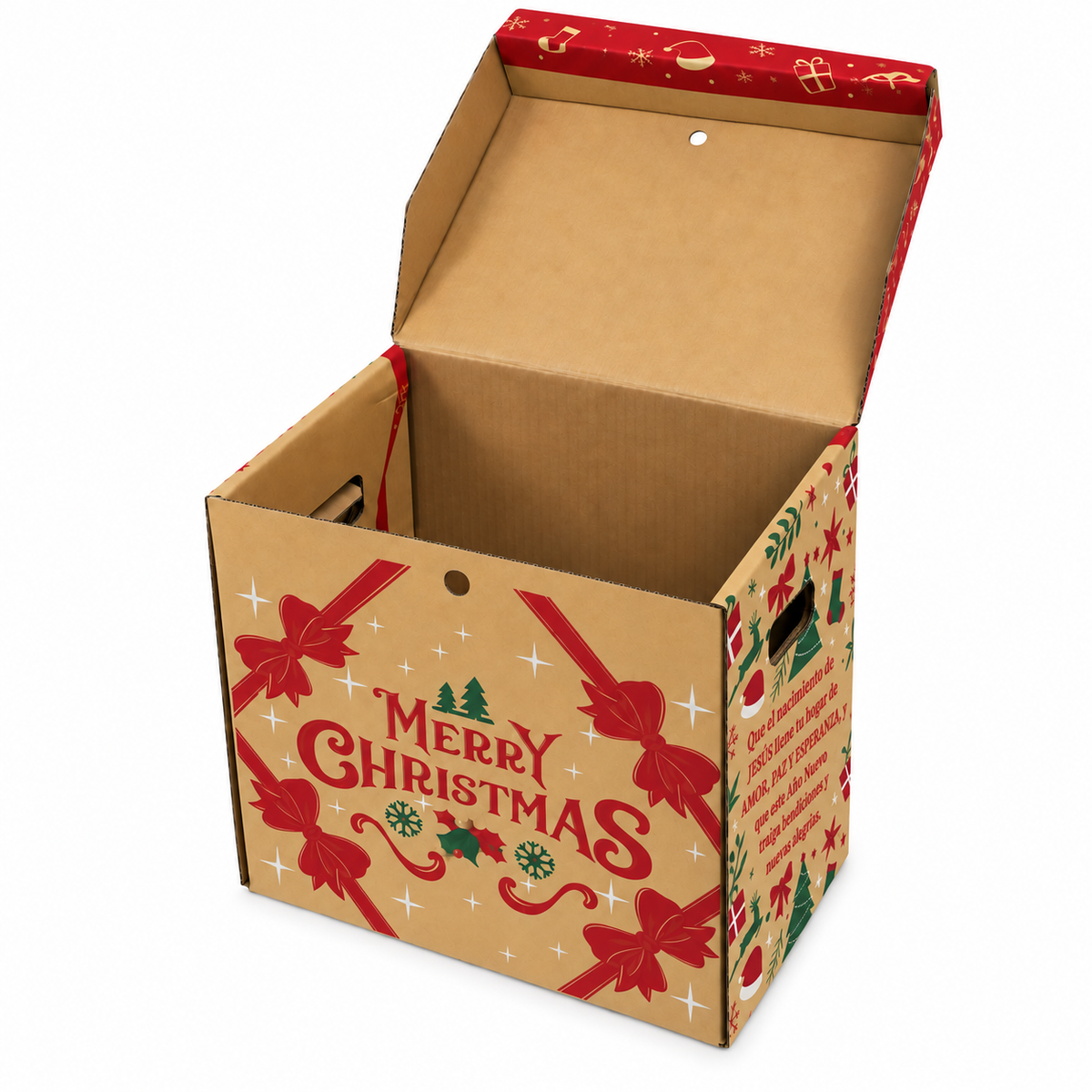Caja de Cartón Kraft Navideña Ilusión de Navidad Merry Christmas