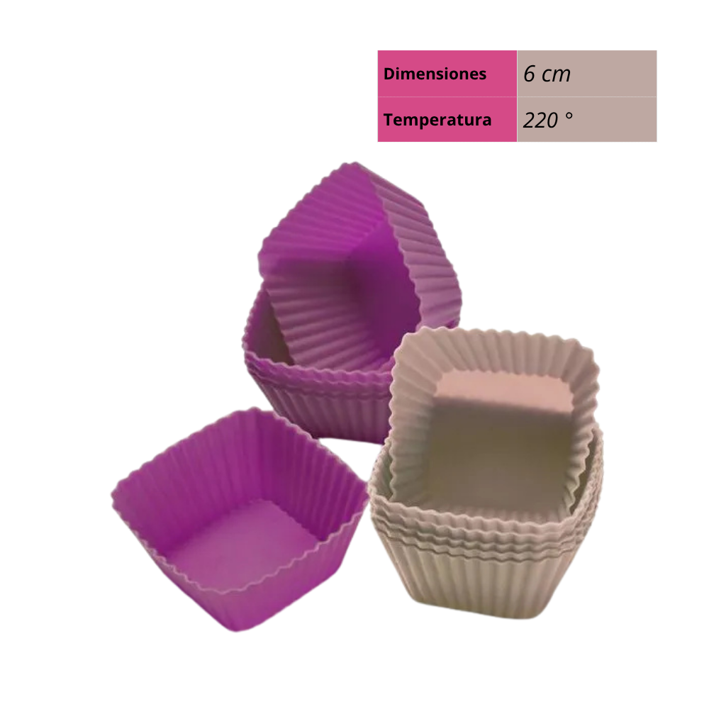 Capacillos de Silicona Press Cuadrado Set 12un.