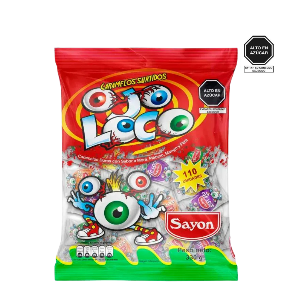 Caramelos Sayon Surtidos Ojo Loco 330gr 110un.