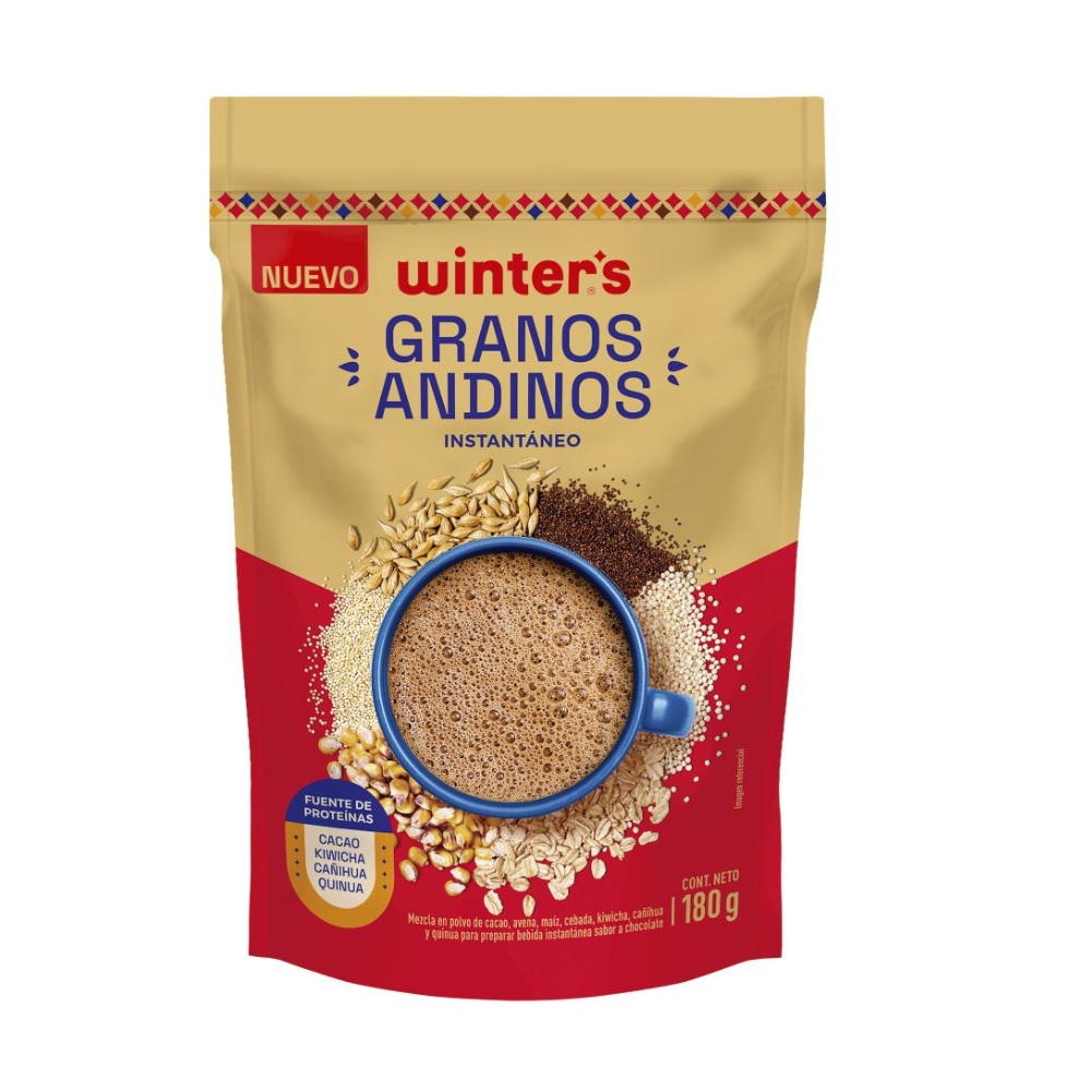 Chocolate Instantáneo Winter's Granos Andinos Doypack 180gr