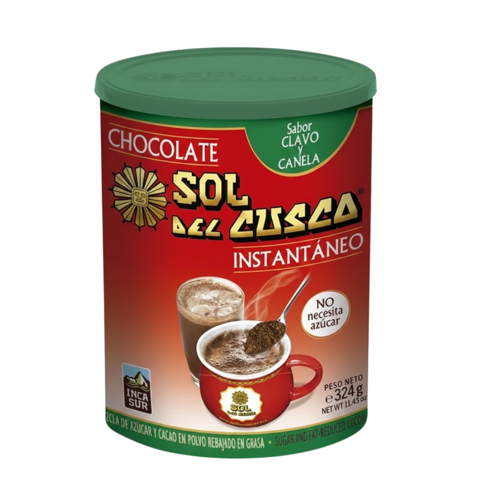 Chocolate Sol Del Cusco con Canela y Clavo  Lata 324gr