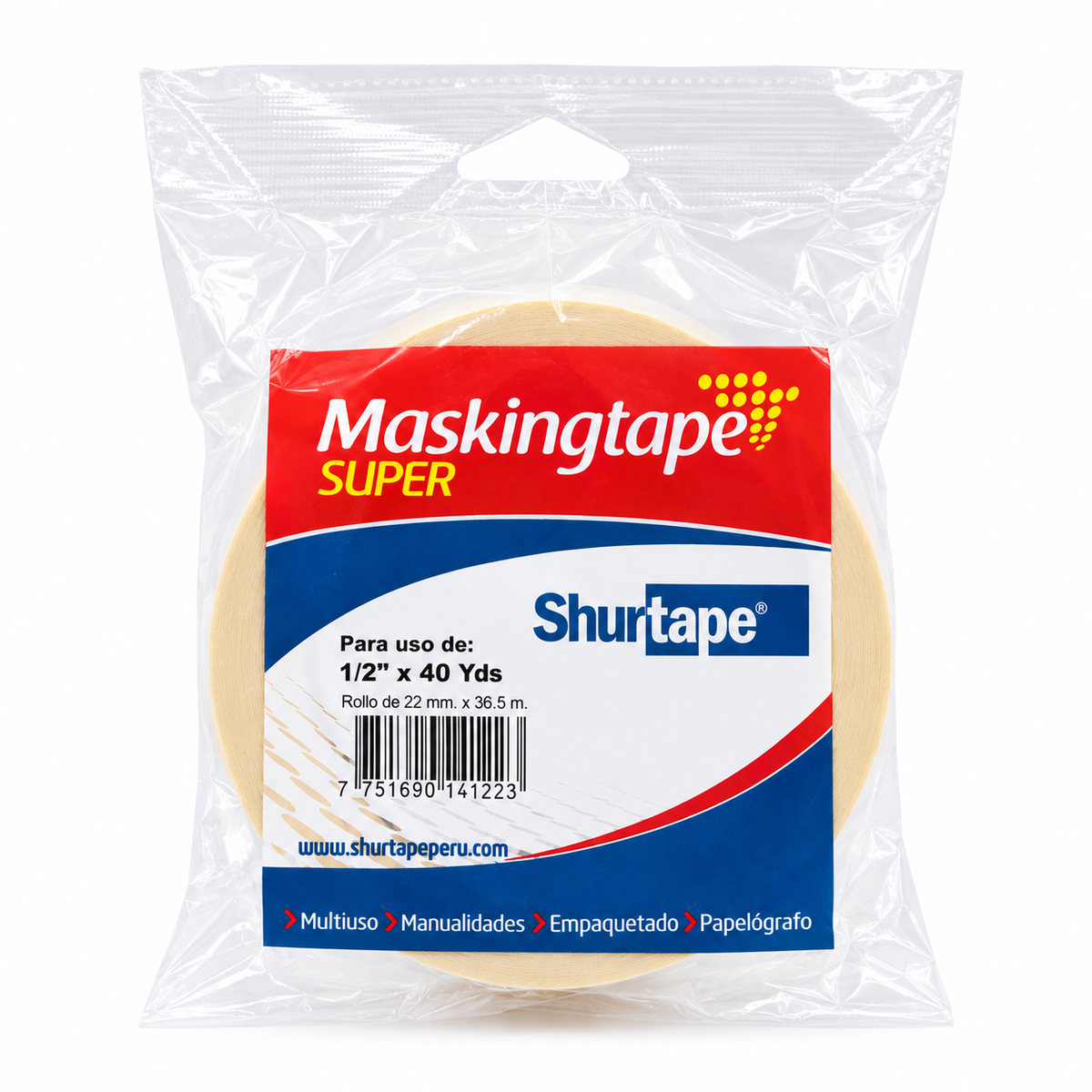 Cinta Maskingtape Super Shurtape 1/2" x 40 Yds