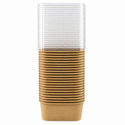 Contenedor Rectangular Fibra de Bambú Kraft 880 ml con Tapa Pet Paquete x 25 un.